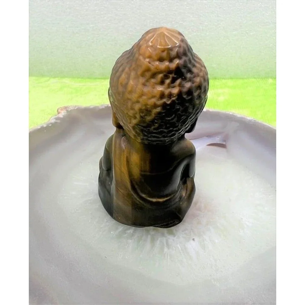 Yellow Tiger Eye Buddha Carving